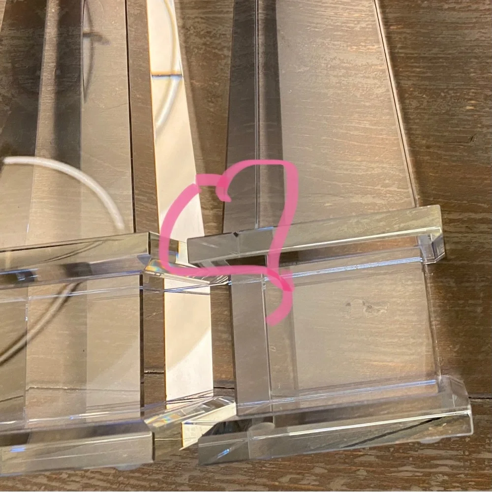RESTORATION HARDWARE Crystal Clear Glass Obelisk A Pair
